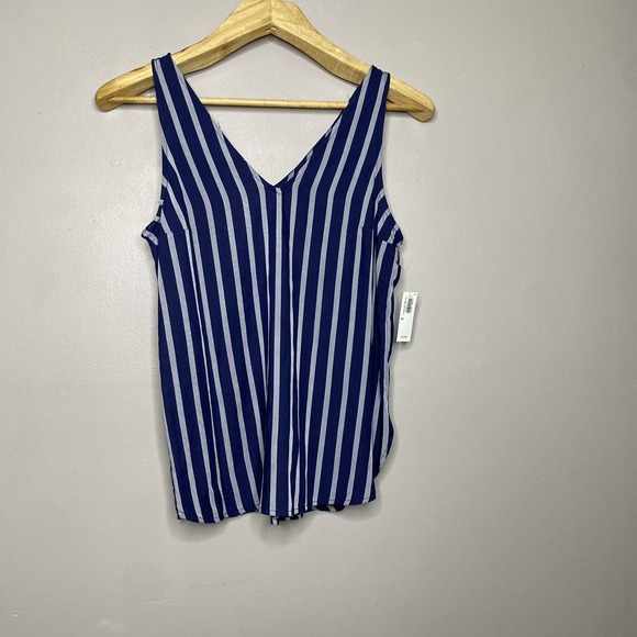 Old Navy Tops - Old Navy Women's‎ Top Blue Striped V Neck Sleeveless Tank Size XS